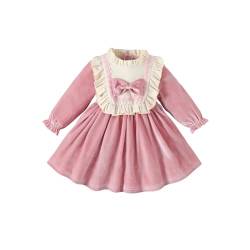 Himllauen Baby Kleinkind Mädchen Weihnachtskleid Langarm Rüschen Tüllkleid 0-6 Jahre Kinder Weihnachtsoutfit Weihnachten Kleidung (G Rosa, 18-24 Months) von Himllauen