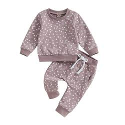 Himllauen Baby Mädchen Kleidung Sweatshirt + Lange Hose Zweiteiler Babykleidung Set 0-3 Jahre Kleinkind Outfits (D Lila, 2-3 Years) von Himllauen