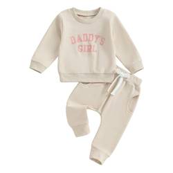 Himllauen Baby Mädchen Kleidung Sweatshirt + Lange Hose Zweiteiler Babykleidung Set Kleinkind Outfits (A Aprikose, 0-6 Months) von Himllauen