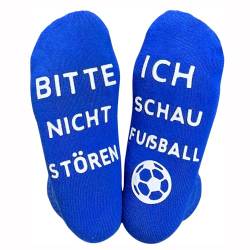 Himozoo Neuartige Lustige Socken Fussball Geschenke, BITTE NICHT STÖREN, ICH SCHAUE FUSBALL' Funny Socks für Männer Frauen Fußballliebhaber Geschenke (Blau) von Himozoo