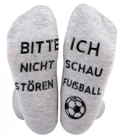 Himozoo Neuartige Lustige Socken Fussball Geschenke, BITTE NICHT STÖREN, ICH SCHAUE FUSBALL' Funny Socks für Männer Frauen Fußballliebhaber Geschenke (Grau01) von Himozoo