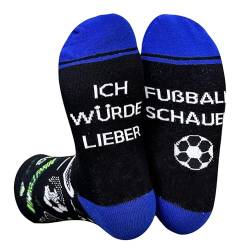 Himozoo Neuartige Lustige Socken Fussball Geschenke, Ich würde lieber Fußball Schaue' Funny Socks für Männer Frauen Fußballliebhaber Geschenke (Dunkelschwarz) von Himozoo