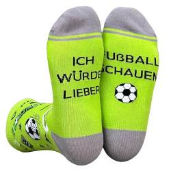 Himozoo Neuartige Lustige Socken Fussball Geschenke, Ich würde lieber Fußball Schaue' Funny Socks für Männer Frauen Fußballliebhaber Geschenke (Grün) von Himozoo