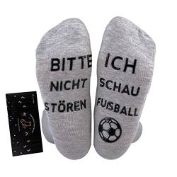 Himozoo Neuartige Lustige Socken Fussball Geschenke 'BITTE NICHT STÖREN, ICH SCHAUE FUSBALL' Funny Socks für Männer Frauen Fußballliebhaber Geschenke (Grau) von Himozoo