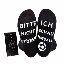 Himozoo Neuartige Lustige Socken Fussball Geschenke 'BITTE NICHT STÖREN, ICH SCHAUE FUSBALL' Funny Socks für Männer Frauen Fußballliebhaber Geschenke (Schwarz) von Himozoo