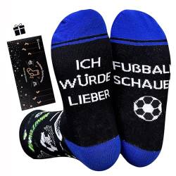 Himozoo Nicht stören Ich schaue Fußball Socken, Neuheit Socken lustige Geschenke für Männer, Wadenlänge Socken mit Griffen Anti-Rutsch Größe 39-44 von Himozoo