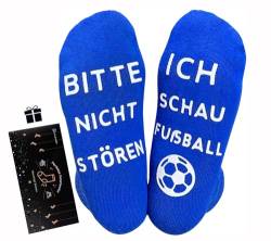 Himozoo Nicht stören Ich schaue Fußball Socken, Vatertag Geschenke für Männer, Neuheit Socken Geschenke für Teenager Jungen, Sohn, lustige Geschenke für Papa, Mann, Opa, Männer (Blau) von Himozoo