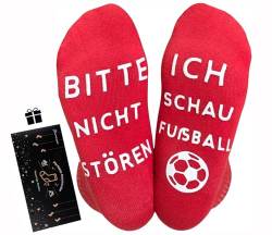 Himozoo Nicht stören Ich schaue Fußball Socken, Vatertag Geschenke für Männer, Neuheit Socken Geschenke für Teenager Jungen, Sohn, lustige Geschenke für Papa, Mann, Opa, Männer (Rot) von Himozoo