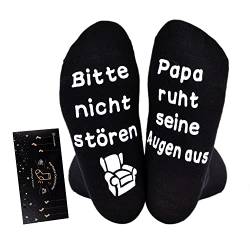 Himozoo ‘papa ruht seine augenous, bitte nicht stören ’ Socken, Novelty Birthday Gifts for Men Women Teenage Boys Son Husbands Dad Presents (Schwarz) von Himozoo