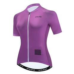 Damen Radtrikot Kurzarm Radtrikot Top Lady Biking Jersey, violett, Mittel von HimyBB