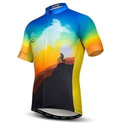 Herren-Fahrradtrikot, kurzärmelig, schnell trocknend, atmungsaktiv, sunset, Groß von HimyBB