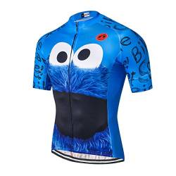 Herren Radtrikot Bike Shirt Tops Kurzarm Kleidung, Blaue Augen, 3X-Groß von HimyBB