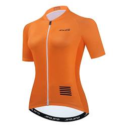 Radtrikot Frauen Bike Shirts Fahrrad Jacke Team Radfahren Strumpfhosen Kleidung, Orange/Abendrot im Zickzackmuster (Sunset Chevron), Groß von HimyBB