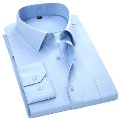 Hinewsa Herren Hemd in Übergröße, Business-Casual-Stil, langärmelig, klassisch gestreift, 02 blau, 3XL von Hinewsa