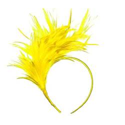 Hinleise Stirnbänder Federn Haarreifen Kopfbedeckung Kopfschmuck für Tanz Performance Geburtstag Party Kostüm Zubehör Foto Requisiten Gelb von Hinleise