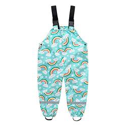 Hinzonek Kinder Regenlatzhose Matschhose wasserdichte Matschhose Winddicht Regenhosen Overalls Schneeanzug für Jungen und Mädchen im Freien Unisex 2-11 Jahre von Hinzonek