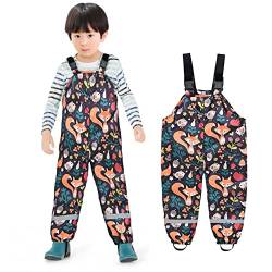 Hinzonek Kinder Regenlatzhose Matschhose wasserdichte Matschhose Winddicht Regenhosen Overalls Schneeanzug für Jungen und Mädchen im Freien Unisex 2-11 Jahre von Hinzonek