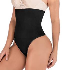 Hioffer 328 Damen Taillenmieder Girdle Tummy Slimmer Sexy Tanga Panty Shapewear, schwarz, X-Small-Small von Hioffer