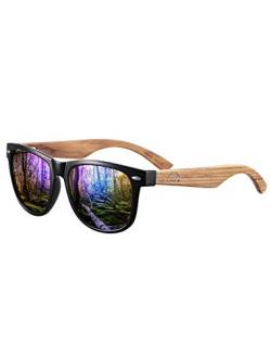 Amexi Holz Sonnenbrillen Polarisierte Sonnenbrille,Herren Damen Polarisierte holz brille,Polarisierende Brillengläser mit UV400-Schutz,grün (grün) von Hioluait