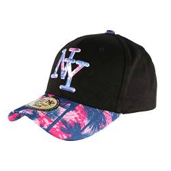 Baseball Hawai Baseball Cap NY rosa und blau – Unisex Gr. Einheitsgröße, Rosa von Hip Hop Honour