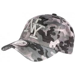 Cap NY Camouflage Grau und Schwarz Fashion Army Baseball Kaska – Herren, grau, Einheitsgröße von Hip Hop Honour