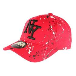 Hip Hop Honour Cap NY rot und schwarz Tague-Look Streetwear Baseball Payner – Unisex Gr. Einheitsgröße, rot von Hip Hop Honour