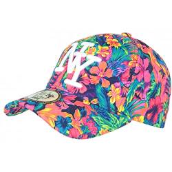 Hip Hop Honour Kappe NY Orange und Blau Florale Fantasie Baseball Phuket – Unisex, Orange, Einheitsgröße von Hip Hop Honour