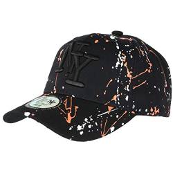 Hip Hop Honour NY Cap Orange Weiß Schwarz Stil Tags Streetwear Baseball Paynter Unisex Gr. Einheitsgröße, Schwarz von Hip Hop Honour