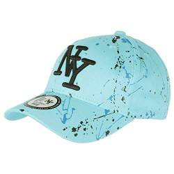 Hip Hop Honour NY Cap blau und schwarz Design Original Tags Streetwear Baseball Paynter – Unisex Gr. Einheitsgröße, blau von Hip Hop Honour