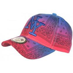 NY Bandana-Cap, Blau und Rot, Baseball Fashion – Größe: Einheitsgröße – Farbe: Blau – Unisex, blau, Einheitsgröße von Hip Hop Honour