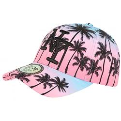 NY Basecap, Rosa und Blau, tropisch, modisch, Sunset, Baseball – Größe: Einheitsgröße – Farbe: Rosa – Unisex, Rosa, Einheitsgröße von Hip Hop Honour