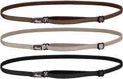 Hipsy Damen-Stirnband, elastisch, verstellbar, rutschfest, Multi-Pack, Schwarz/Taupe/Braun, elastisch, 3 Stück von Hipsy