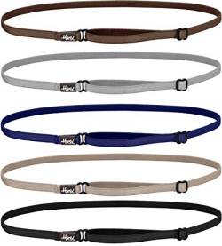 Hipsy Ellies Damen-Stirnband, elastisch, verstellbar, elastisch, Schwarz/Taupe/Marineblau/Silber/Braun, elastisch, 5 Stück von Hipsy