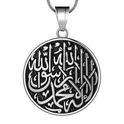Hipunk Allah Halskette Herren Muslim Anhänger Islamisch Arabisch Geschenk 316L Edelstahl Islam Schmuck SP0049G von Hipunk