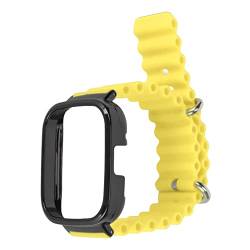 Hiraith Smartwatch-Armband, Modisches, Atmungsaktives Ersatzband, Weiche Silikon-Schutzhülle Zum Laufen für Männer und Frauen (Gelb) von Hiraith