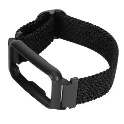 Hiraith Uhrenarmband, Elastisches Uhrenarmband, Waschbar, Atmungsaktiv, Schutzhülle, Verstellbar, für das Training für Frauen (Schwarz mit schwarzem Gehäuse) von Hiraith