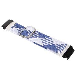 Hiraith Uhrenarmband, Nylon-Uhrenarmband, 20 Mm, Verstellbar, Atmungsaktiv, Waschbar, für Sport für Damen (Blau Weiss) von Hiraith