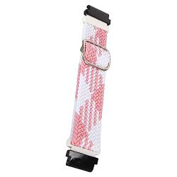 Hiraith Uhrenarmband, Nylon-Uhrenarmband, 20 Mm, Verstellbar, Atmungsaktiv, Waschbar, für Sport für Damen (Rosa Weiß) von Hiraith