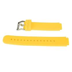 Hiraith Uhrenarmband, Stilvoller Schnellverschluss-Stift, Mehrloch-Ersatzarmband aus Weichem Silikon für Perfekte Passform (Gelb) von Hiraith