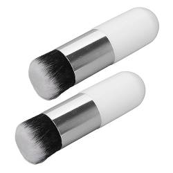 Pinsel, Tragbarer Make-up-Pinsel aus Kunstfaser, Weiß, Silber, Prall, für Frauen für den Täglichen Gebrauch von Hiraith
