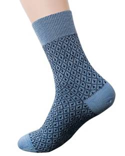 Hirsch Natur, Leichte Socken mit Muster, 100% Wolle (kbT) (Sky/Navy, 44-46) von Hirsch Natur