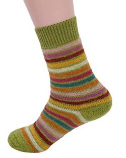 Hirsch Natur, Vollplüsch Ringel Socken, 100% Wolle (36/37, Maigrün-Ringel) von Hirsch Natur