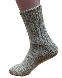 Hirsch Natur Norweger Socken, 100% Wolle (kbT), Graumeliert, 38-39 von Hirsch Natur