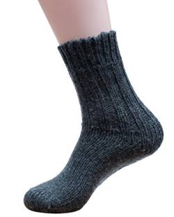 Hirsch Natur Socken, 100 % reine Wolle, Grobstrick-Knöchelschutz mit Gewichtung, 191, Schwarz, 191 36 von Hirsch Natur