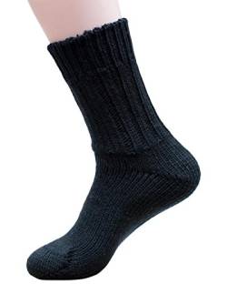 Hirsch Natur Socken, 100 % reine Wolle, Grobstrick-Knöchelschutz mit Gewichtung, 191, Schwarz, 191 UK 3/4 / EU 36/37 von Hirsch Natur