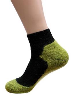 Hirsch Sports, Sneaker Sport Socken Sidney, 98% Wolle, 2% Elasthan (Black/Lime, 38/39) von Hirsch Natur