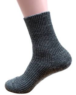 Socken mit Plüschsohle, Hirsch Natur, 100% Wolle (kbA)- Gr. 36/37, Grau von Hirsch Natur