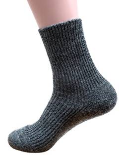 Socken mit Plüschsohle, Hirsch Natur, 100% Wolle (kbA)- Gr. 42/43, Grau von Hirsch Natur