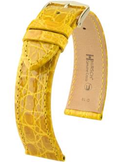 Genuine Croco L, gelb glänzend, 20mm von Hirsch