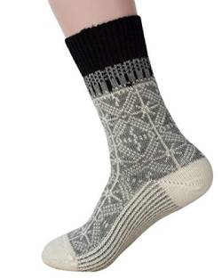 Hirsch Natur, Umschlag-Socken, 100% Wolle (kbT) (Hellgrau/Natur, 38-39) von Hirsch